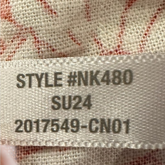 Madewell Margie Mini Dress Linen Dark Orange Floral Sz 12 Milkmaid Peasant - Picture 10 of 11